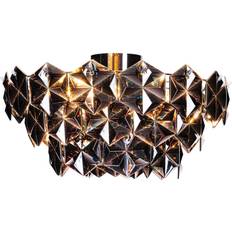 By Rydéns Ceiling Flush Lights By Rydéns Monarque Chrome Black Ceiling Flush Light 20.1"