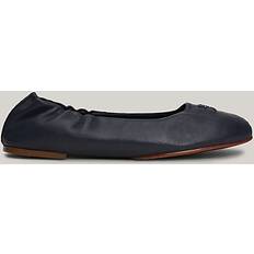 Schnürung Ballerinas Tommy Hilfiger Elevated runder Ballerina aus Leder SPACE BLUE