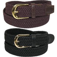 CTM Elastic Braided Stretch Belt Pack of Colors Women