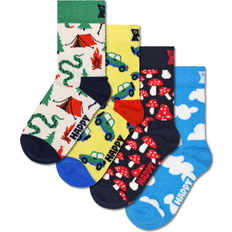 Sukat Happy Socks Kid's Little Camper Gift Set 4-pack - White/Yellow/Navy/Light Blue/Green