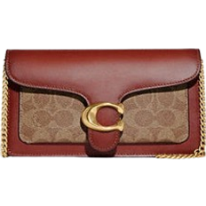 Coach Umhängetaschen Coach Tabby Clutch Made of Signature Canvas With Chain Strap - Brass/Tan/Rust