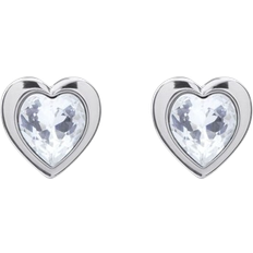Han Heart Earrings - Silver/Transparent