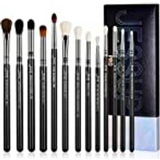 Jessup ögon penslar Set professionella nyansen borstar 13 stycken Makeup borstar Eye Borstar Makeup Premium Smoky Blender Precision Crease Definer Pencil Black Silver T338