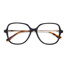 Glasses & Reading Glasses Eyebuydirect Unisex s square Black Acetate, Metal Prescription Eyebuydirect s Corey