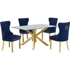 Glasses Dining Sets Best Quality Furniture Gold Dining Set 5