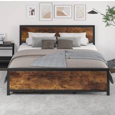 DOGIBIXO DOGIBIXO Queen Rustic Bed Frame Headboard