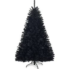 Black Christmas Trees Costway Hinged Artificial Black Christmas Tree 72"