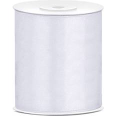 Satin Band White 100mm 25m