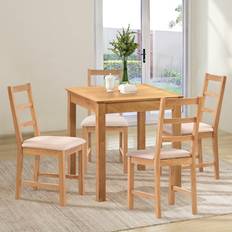 Natural Dining Sets Mistana 4 Person Solid Dining Set