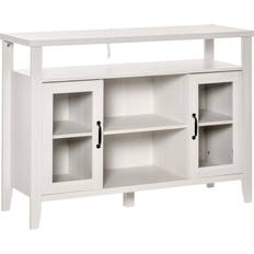 Glasses - White Sideboards Homcom Buffet White Sideboard 45.8x34"