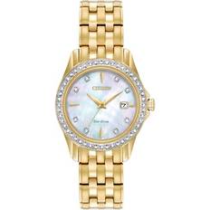 Citizen Ladies' Citizen Eco-Drive Crystal Gold-Tone with Yellow