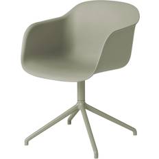 Muuto Sillas Muuto Oficina Fiber Armchair Swivel Base Dusty Green Silla de Cocina