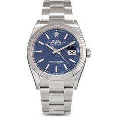 Rolex Watches Rolex 2023 unworn Datejust 36mm Sapphire Crystal/White Gold/stainless One Size Blue