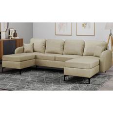 Mirjan24 Beige Hjørnesovesofa 4-seters Sofa