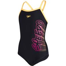 Yellow Swimwear Speedo Thinstrap Muscleback Swimsuit - Black/Ecstatic/Papaya Punch