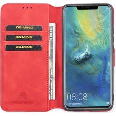 DG-Ming Wallet 3-kort til Huawei Mate 20 Pro LYA-L29 rød