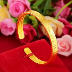 Onbuy Retro Ancient Geometric Clouds Opening Bracelet - Gold