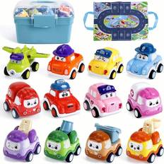 Mini Car Toys For 1 Year Old Boy 12 Sets Baby Pull Back Truck With Playmat For Toddlers Age 1 2 Baby Toys 12 18 Months 1st Birthday For One Year Old I