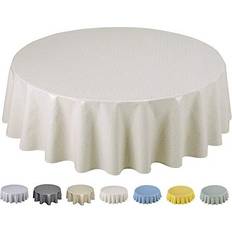 Round Wipe Clean 160cm Tablecloth Beige