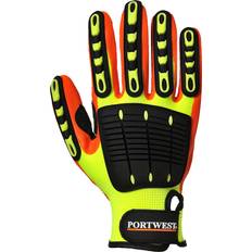 EN ISO 20471 Work Gloves Portwest A721 Slagfast grip handske Gul/orange