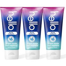 Hello hello Dragon Dazzle Kids Toothpaste, Fluoride Raspberry Flavor, No