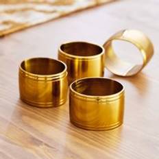 Brass Napkin Rings Dunelm Set of 2 Liya Gold Napkin Ring