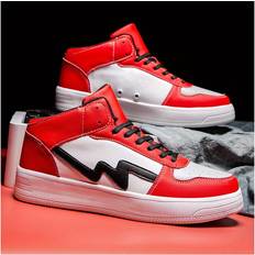 Mens And Womens Sneakers Block Comfy Lace up Walking Skate Shoes Spring And Summer Red