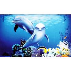 Penn Plax 3D HD Aquarium Background Dolphin