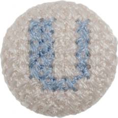 Yarn & Needlework Supplies Minerva Cross Stitch Alphabet Buttons Light Blue on Ivory Letter U each