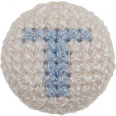 Yarn & Needlework Supplies Minerva Cross Stitch Alphabet Buttons Light Blue on Ivory Letter T each