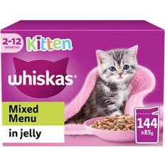 Sunukerr 144 X 85G Whiskas Kitten Menu Wet Cat Food Pouches Jelly