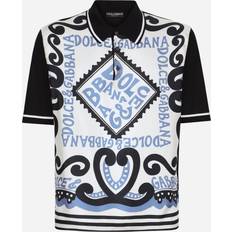 Silke Pikéskjorter Dolce & Gabbana Silk polo-shirt dg_marina_f_azzurro