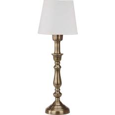 Linne Bordslampor PR Home Therese Antikmässing Vit 43 cm Bordslampa