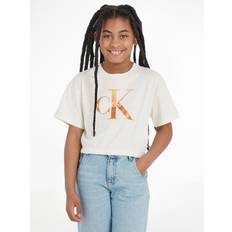 Bronze Børnetøj Calvin Klein Kids' CKJ Bronze Monogram Cropped T-Shirt