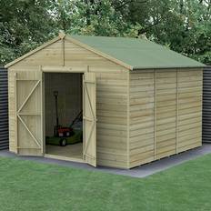 Wood Sheds Forest Garden 10' Beckwood 25yr Guarantee Shiplap Windowless Double Door Shed 3.21m 3.01m (Building Area )