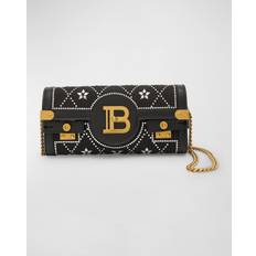 Satin Handväskor Balmain B-Buzz Pouch 23 embellished satin clutch