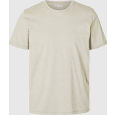 Streifen T-Shirts Selected T-Shirt, Rundhals-Ausschnitt, überschnittene Schultern, für Herren, beige