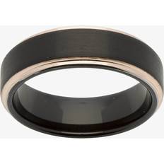 Men Rings Unique Mens Black & Rose Gold Plated Tungsten 7mm Ring TUR-55-66 Two Colour