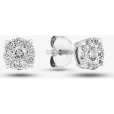 Diamond Earrings T.H.Baker 9ct White Gold 0.25ct Diamond Stud Earrings THE5862-25 Silver