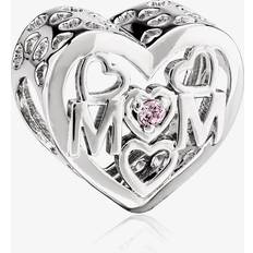 Pink Charms & Pendants Rosa Lea Mom Heart Charm AM-2THB012004 Pink