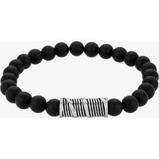 Onyx Bracelets Bourne and Wilde Mens Black Agate Bead Bracelet OSB-1486SBK