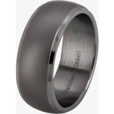 Stainless Steel Rings Thomas Henry Matte Polished Edges D-Shape Ring TR1008 X Silver