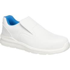 Blanco Zapatos de seguridad Portwest Calzado deportivo de seguridad antimicrobiano Compositelite Slip On FD62