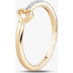 Pure Brilliance 9ct Yellow Gold 0.05ct Diamond Open Heart Ring THR23107-05Ch