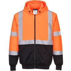 Work Tops Portwest Hi-Vis Two-Tone Zipped Hoodie Orange/Black