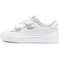 Puma Smash v2 Leder Baby-Sneaker mit Klettverschluss white Weiß