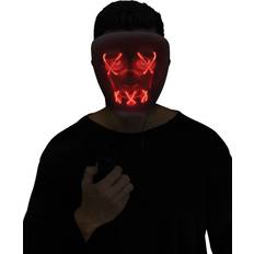 Leuchtende LED Maske Rot Weiß bestellen