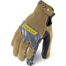 Brown Work Gloves Ironclad ironCLAD Cut-Resistant Gloves: Large, ANSI Cut A1, Silicone Brown & Gray, Uncoated Coated, Unlined Lined, Polyester Back, Silicone Grip