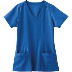 Work Tops Classic Fit Collection by Jockey Women's Mock Wrap Scrub Top Royal