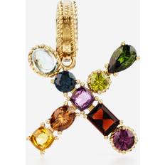 Ametista Gioielli Dolce & Gabbana Rainbow alphabet X kt yellow gold charm with multicolor fine gems